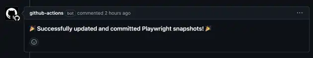 Screenshot of generated Github comment announcing updates were successfully committed.